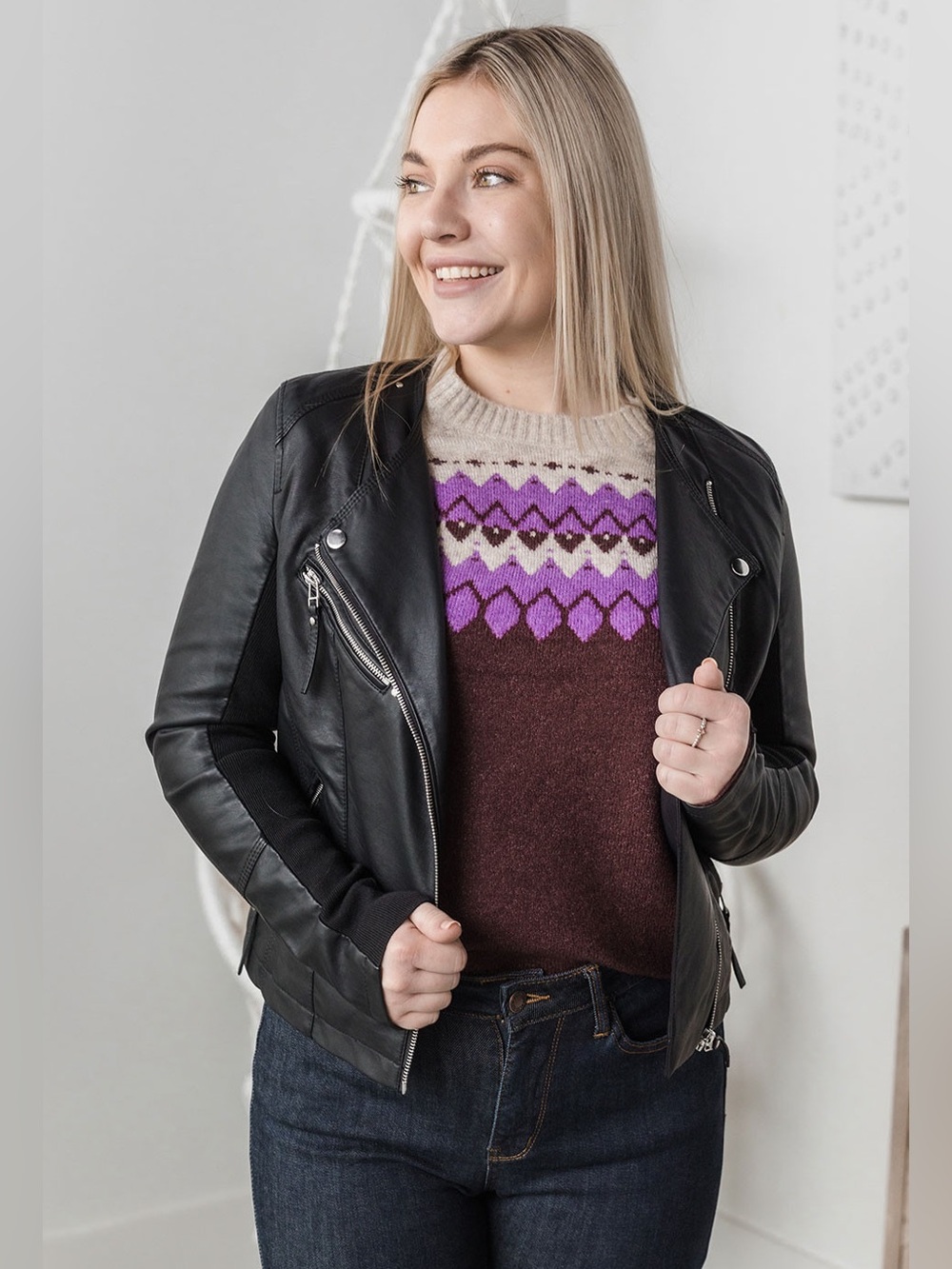 Up State Vegan Leather Jacket (NWT) Size 38/Medium to Large